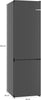 Bosch KGN39OCAFG Series 4 60cm wide Frost Free Fridge Freezer - Anthracite - A Rated
