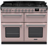 Rangemaster ESDLB110DFPPPK/CM1 Estel Deluxe BC 110cm Dual Fuel Range Cooker - Pale Pink/Chrome Trim
