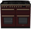 Rangemaster ESDLB110DFPBOR/AB1 Estel Deluxe BC 110cm Dual Fuel Range Cooker - Bordeaux/Antique Brass Trim