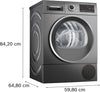Bosch WQG245R2GB Series 6 - 9Kg Heat Pump Tumble Dryer - Graphte - A+++ Rated