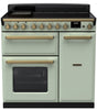 Rangemaster ESDL90EIPMNT/AB1 Estel Deluxe 90cm Induction Range Cooker - Mint/Antique Brass Trim