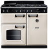 Rangemaster CL100DFPPCR/CM1 Classic 100cm Dual Fuel Range Cooker - Pale Cream/Chrome Trim