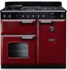Rangemaster CL100DFPBOR/CM1 Classic 100cm Dual Fuel Range Cooker - Bordeaux/Chrome Trim