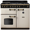 Rangemaster CLDL100DFPPCR/AB1 Classic Deluxe 100cm Dual Fuel Range Cooker - Pale Cream/Antique Brass Trim