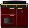 Rangemaster CLDL100EIPBOR/AB1 Classic Deluxe 100cm Induction Range Cooker - Bordeaux/Antique Brass Trim