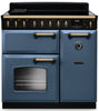 Rangemaster CLDL90EIPSTB/AB1 Classic Deluxe 90cm Induction Range Cooker - Stone Blue/Antique Brass Trim