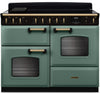 Rangemaster CLDLO110EIPMGR/AB1 Classic Deluxe OC 110cm Induction Range Cooker - Mineral Green/Antique Trim