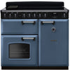 Rangemaster CLDL100EIPSTB/CM1 Classic Deluxe 100cm Induction Range Cooker - Stone Blue/Chrome Trim