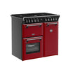 Stoves Richmond Deluxe 90DF 90cm Dual Fuel Range Cooker - Garnet Red