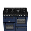 Stoves Richmond Deluxe 100DF 100cm Dual Fuel Range Cooker - Midnight Blue