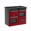 Stoves Richmond Deluxe 100DF 100cm Dual Fuel Range Cooker - Garnet Red