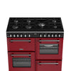 Stoves Richmond Deluxe 100DF 100cm Dual Fuel Range Cooker - Garnet Red