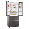 Haier HFR3718ENMD 70cm wide Frost Free Fridge Freezer - Dark Inox - E Rated