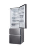 Haier HTW5618EWMP 60cm wide Frost Free Fridge Freezer - Dark Inox - E Rated