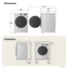 LG W2X5085TLB 8Kg / 5Kg Washer Dryer with 1400 rpm - White - A Rated
