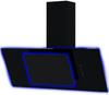 Cata UBAHALO9 90cm Angled Glass RF Hood with Blue Ambient Light - Black