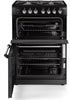 Rangemaster Classic CLA60DFFBL/C 60cm Dual Fuel Cooker - Black/Chrome
