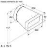 BOSCH HEZ9VDSI0 Straight Adaptor / Converter Flat to Round 150mm