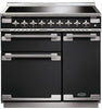 Rangemaster ELS90EICB/ Elise 90cm Electric Range Cooker with Induction Hob - Charcoal Black