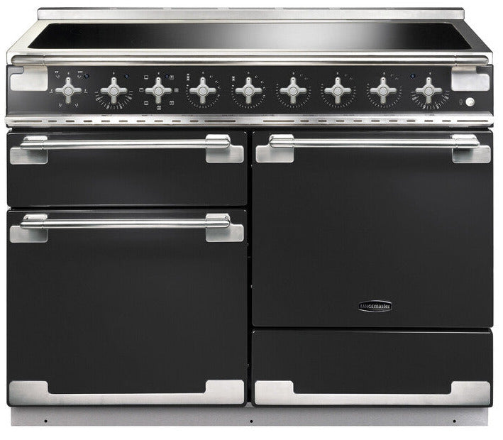 Rangemaster ELS110EICB/ Elise 110cm Electric Range Cooker with Induction Hob - Charcoal Black