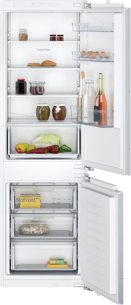 Neff N30 KI7861FE0G Integrated Frost Free Fridge Freezer with Fixed Door Fixing Kit - White - E Rated