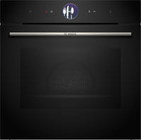 Bosch Serie 8 HRG7764B1B Wifi Connected Built In Electric Single Oven with added Steam Function - Black