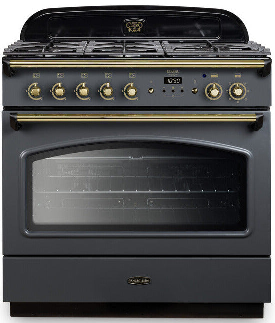 Rangemaster CLAS90FXDFFSL/C Classic FX 90cm Dual Fuel Range Cooker - Slate/Chrome Trim