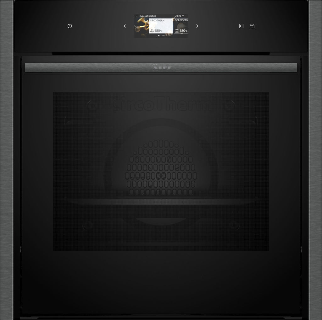 NEFF N90 Slide&Hide B64FS31G0B Wifi Connected Built In Electric Single Oven with Steam Function - Graphite