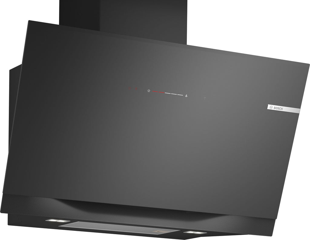 Bosch Serie 8 DWK91LT60B 90cm Wifi Connected Chimney Hood - Black Glass