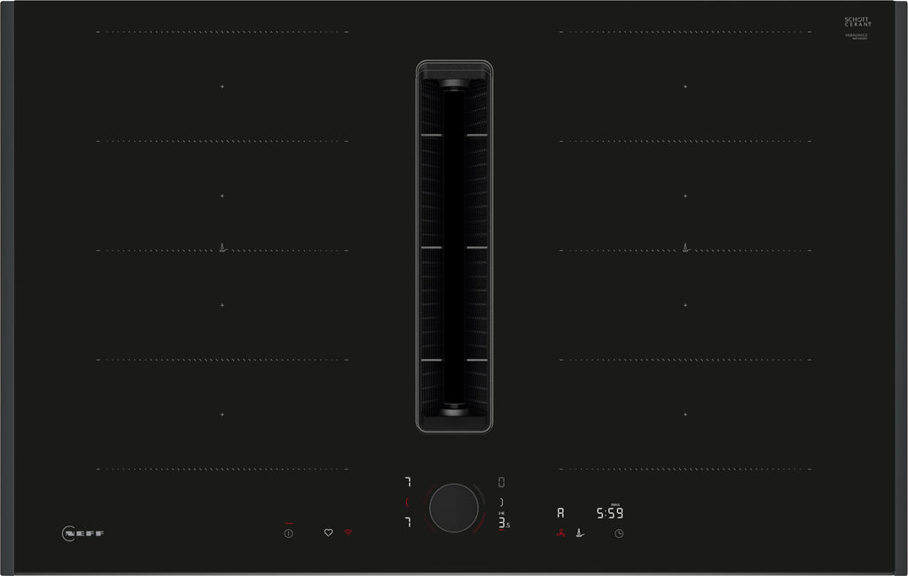 Neff N90 V68AUX4C0 Wifi Connected 80cm Venting Induction Hob - Surface Mount with Frame