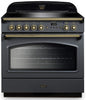 Rangemaster CLAS90FXEISL/C Classic FX 90cm Electric Range Cooker with Induction Hob - Slate/Chrome Trim