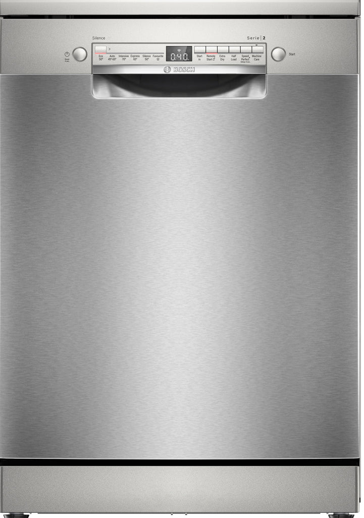 Bosch Serie 2 SMS2HVI67G Wifi Connected Standard Dishwasher - Silver / Inox - D Rated