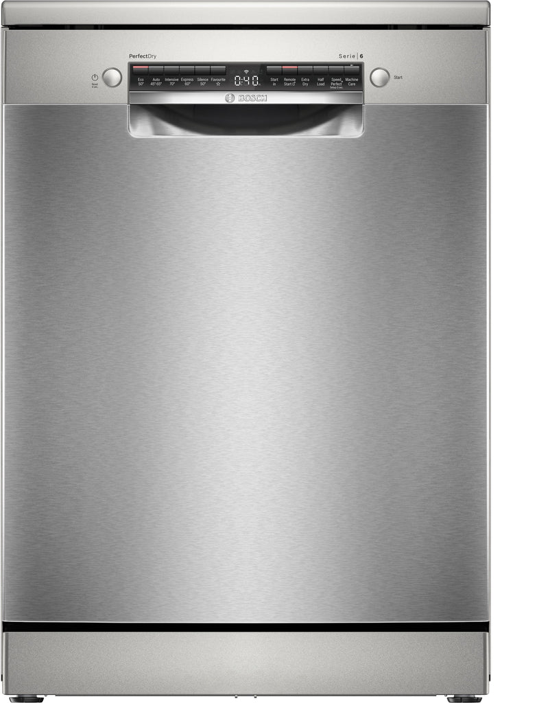 Bosch Serie 6 SMS6ZCI10G Wifi Connected Standard Dishwasher - Silver / Inox - B Rated