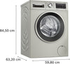 Bosch Series 6 WGG254ZSGB 10Kg Washing Machine with 1400 rpm - Silver Inox - A Rated