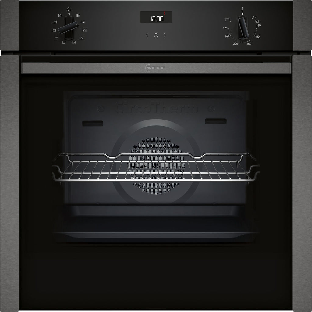 Neff N50 B3ACE4AG3B Slide & Hide Built In Electric Single Oven - Graphite