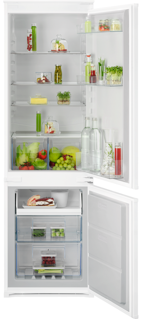 Aeg NSC7N18ZES Integrated Frost Free Fridge Freezer with Sliding Hinge - E Rated