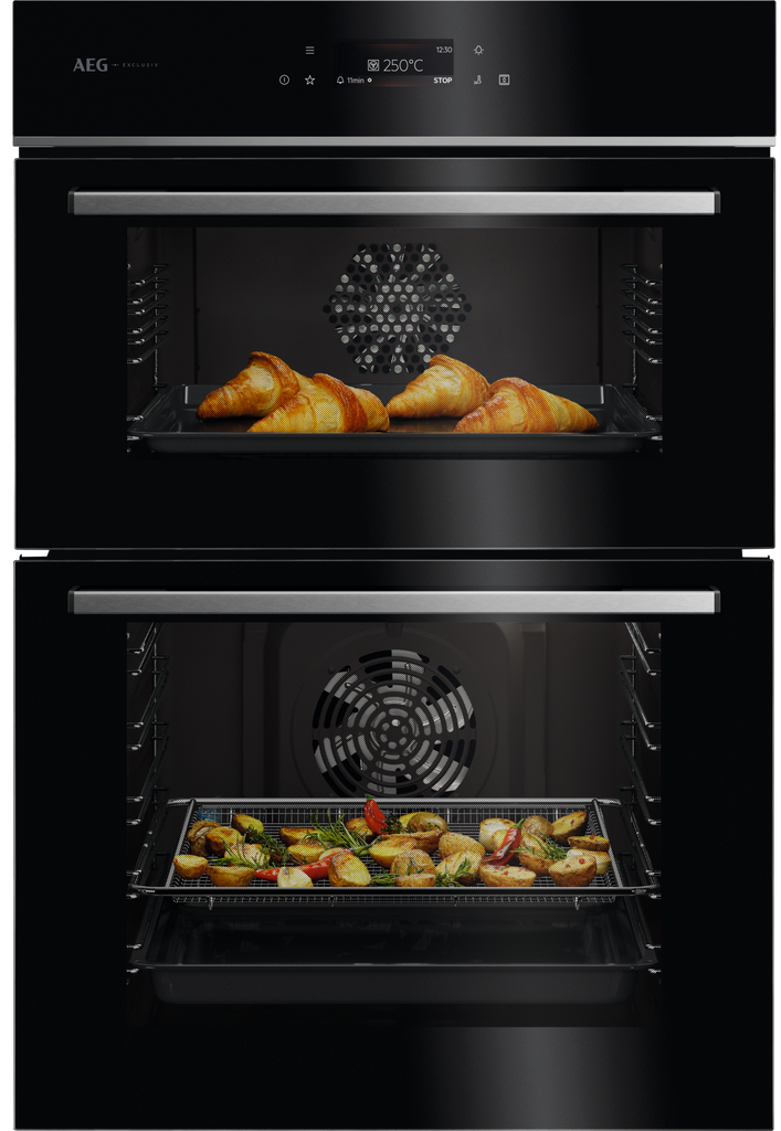 Aeg GE7CP61FB Built In Electric Double Oven - Black