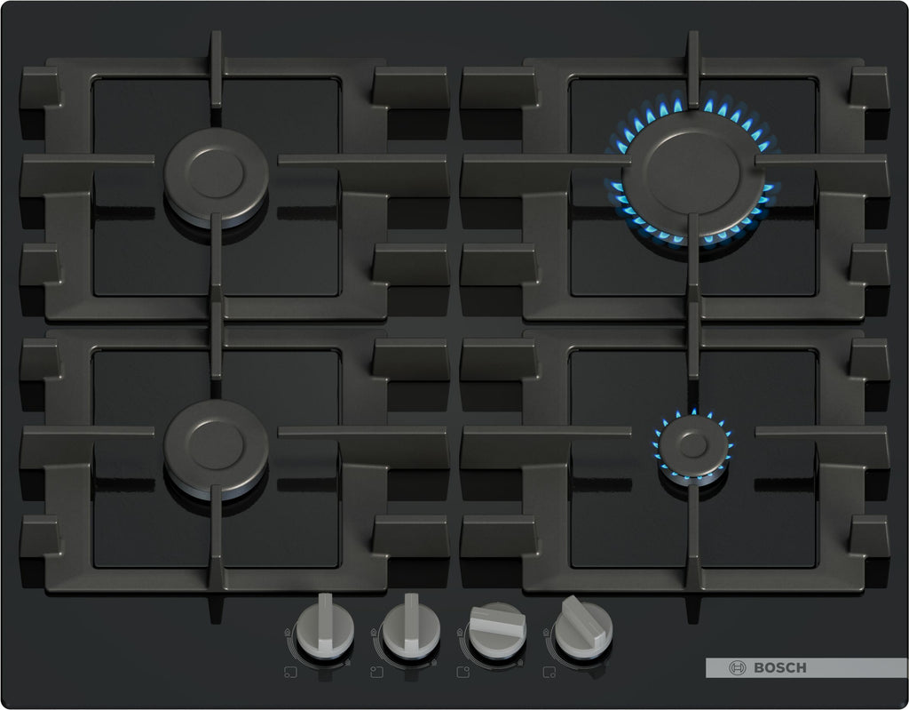 Bosch Series 4 PNP6B6K40 59cm Gas Hob - Black Glass