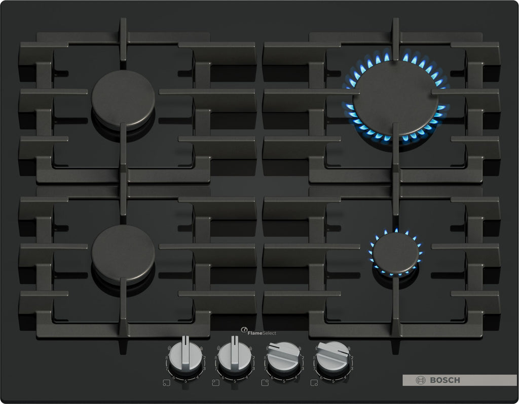 Bosch Series 6 PPP6A6I40 59cm Gas Hob - Black Glass