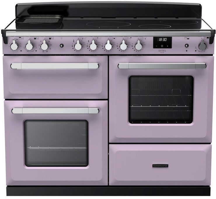 Rangemaster ESDLO110EIPHTH/CM1 Estel Deluxe OC 110cm Induction Range Cooker - Heather/Chrome Trim