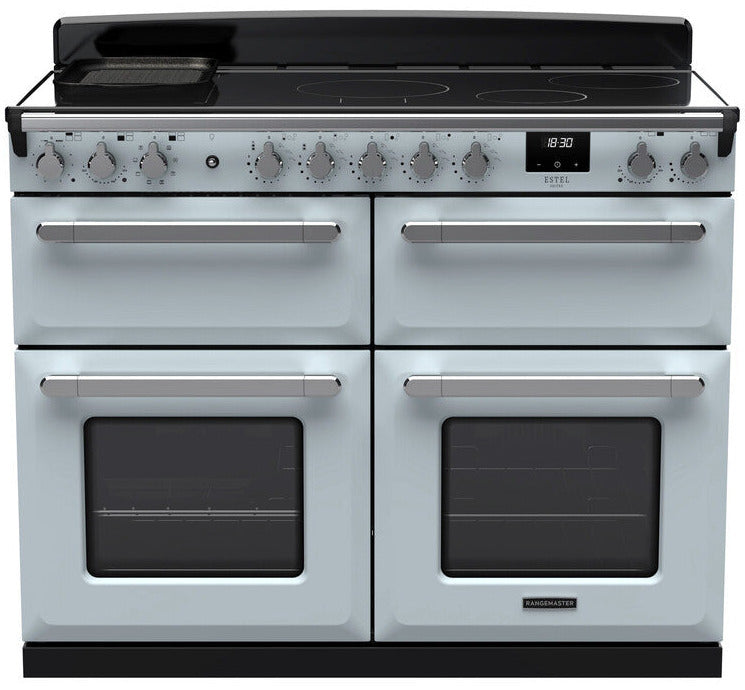 Rangemaster ESDLB110EIPMSB/CM1 Estel Deluxe BC 110cm Induction Range Cooker - Misty Blue/Chrome Trim