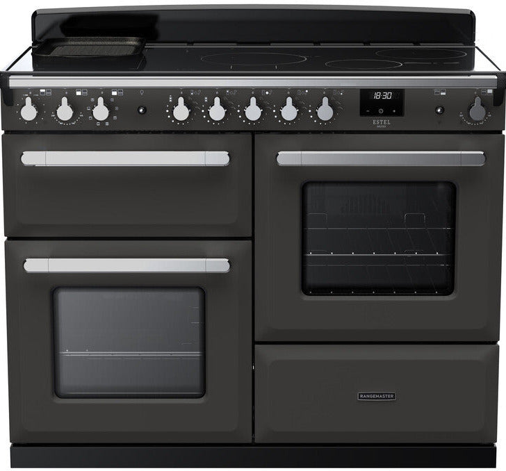 Rangemaster ESDLO110EIPSLT/CM1 Estel Deluxe OC 110cm Induction Range Cooker - Slate/Chrome Trim