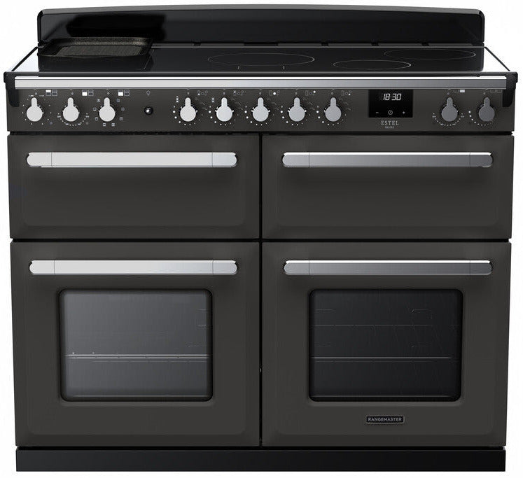 Rangemaster ESDLB110EIPSLT/CM1 Estel Deluxe BC 110cm Induction Range Cooker - Slate/Chrome Trim