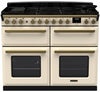 Rangemaster ESDLB110DFPPCR/AB1 Estel Deluxe BC 110cm Dual Fuel Range Cooker - Pale Cream/Antique Brass Trim