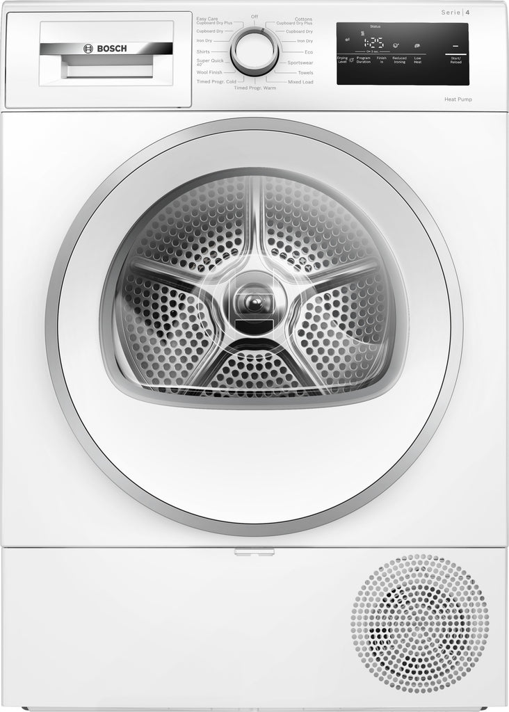 Bosch Series 4 WTH85226GB 8kg Heat Pump Tumble Dryer - White A++ Rated