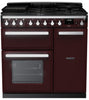 Rangemaster ESDL90DFPBOR/CM1 Estel Deluxe 90cm Dual Fuel Range Cooker - Bordeaux/Chrome Trim