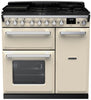 Rangemaster ESDL90DFPPCR/CM1 Estel Deluxe 90cm Dual Fuel Range Cooker - Pale Cream/Chrome Trim