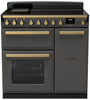 Rangemaster ESDL90EIPSLT/AB1 Estel Deluxe 90cm Induction Range Cooker - Slate/Antique Brass Trim