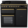 Rangemaster ESDL100EIPGBL/AB1 Estel Deluxe 100cm Induction Range Cooker - Gloss Black/Antique Brass Trim