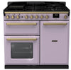 Rangemaster ESDL100DFPHTH/AB1 Estel Deluxe 100cm Dual Fuel Range Cooker - Heather/Antique Brass Trim